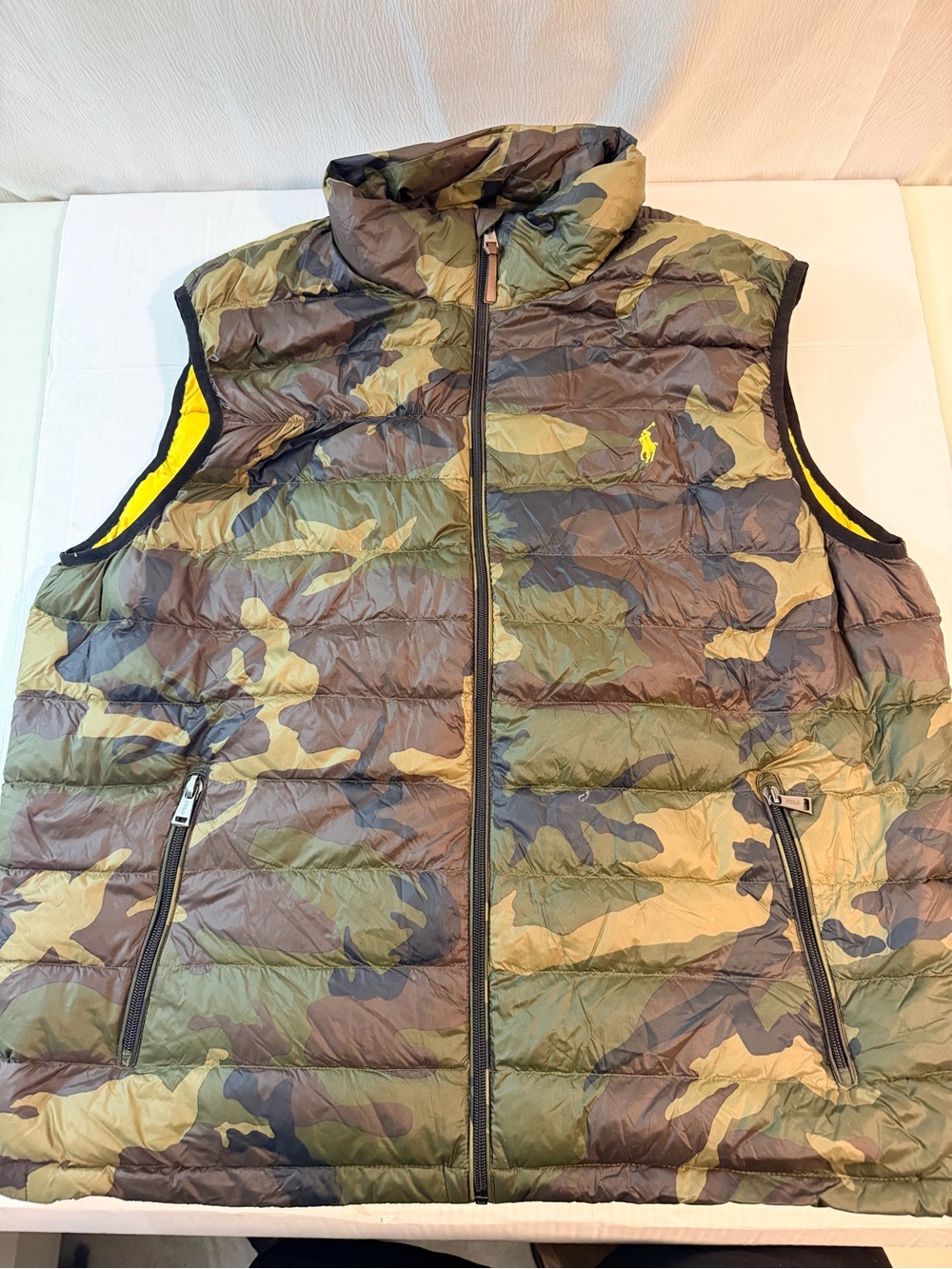 Polo Ralph Lauren Men’s XXL Camo Puffer Vest Packable Full Zip